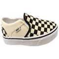 Vans Womens Comfortable Asher Checkerboard Slip On Shoes Black White 8 US Womens