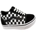 Vans Mens Ward Checkered Comfortable Lace Up Sneakers Black White 7 US Mens