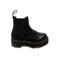 Dr Martens 2976 Quad Unisex Leather Platform Chelsea Boots Black 4 UK Mens or 6 AUS Womens