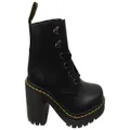 Dr Martens Womens Comfortable Jesy 6 Tie Leather Ankle Boots Black 4 UK or 6 AUS Womens
