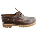 Timberland Mens Leather Authentics 3 Eye Classic Boat Shoes Brown 8 US