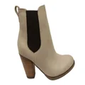 Bonbons Slinkii Womens Comfortable Leather Ankle Boots Beige 7 AUS or 38 EUR