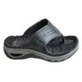 Pegada Teri Mens Leather Comfy Cushioned Thongs Sandals Made In Brazil Black 7 AUS or 41 EUR