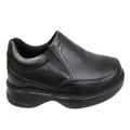 Slatters Accord Mens Wide Fit Slip On Leather Comfort Walking Shoes Black 11.5 UK