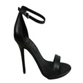 RMK Karina Womens Leather High Heel Stiletto Sandals Black Leather 6 AUS or 37 EUR