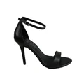 RMK Karina Womens Leather High Heel Stiletto Sandals Black Leather 7 AUS or 38 EUR