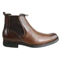 Ferricelli Roy Mens Comfortable Leather Chelsea Boots Made In Brazil Cognac 11 AUS or 45 EUR
