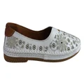 Orizonte Joanne Womens European Comfortable Soft Leather Flat Shoes White 10 AUS or 41 EUR