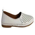 Orizonte Joy Womens European Comfortable Soft Leather Flat Shoes White 10 AUS or 41 EUR