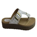 Pegada Jess Womens Cushioned Leather Sandals Thongs Made In Brazil White 8 AUS or 39 EUR