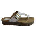 Pegada Jess Womens Cushioned Leather Sandals Thongs Made In Brazil White 8 AUS or 39 EUR