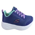 Skechers Go Run 600 Fun Run Kids Girls Comfy Lace Up Athletic Shoes Navy Multi 12 US or 18 cm (Junior Kids)