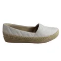 Usaflex April Womens Comfort Leather Espadrille Shoes Made In Brazil White 11 AUS or 42 EUR