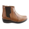 Comfortshoeco Tina Womens Leather Comfort Ankle Boots Made In Brazil Tan 6 AUS or 37 EUR