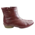 Comfortshoeco Lin Womens Leather Comfort Ankle Boots Made In Brazil Bordo 11 AUS or 42 EUR