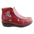Comfortshoeco Petra Womens Leather Comfort Ankle Boots Made In Brazil Red 11 AUS or 42 EUR