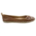 Bottero Hampshire Womens Comfort Leather Ballet Flats Made In Brazil Tan 9 AUS or 40 EUR