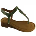 Natural Soul by Naturalizer Rolla Womens Leather Sandals Green 6 US