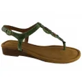 Natural Soul by Naturalizer Rolla Womens Leather Sandals Green 6 US
