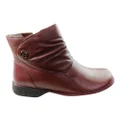 J Gean Cove Womens Comfortable Leather Ankle Boots Made In Brazil Red 6 AUS or 37 EUR