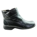 J Gean Cove Womens Comfortable Leather Ankle Boots Made In Brazil Black 6 AUS or 37 EUR