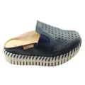 Bottero Ester Womens Comfort Leather Closed Toe Open Back Mules Navy 6 AUS or 37 EUR