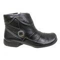 J Gean Hunter Womens Comfortable Leather Ankle Boots Made In Brazil Black 6 AUS or 37 EUR