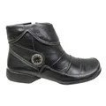 J Gean Hunter Womens Comfortable Leather Ankle Boots Made In Brazil Black 10 AUS or 41 EUR