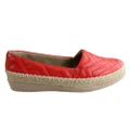 Usaflex April Womens Comfort Leather Espadrille Shoes Made In Brazil Red 6 AUS or 37 EUR