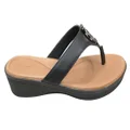 Usaflex Dorina Womens Comfort Leather Thongs Sandals Made In Brazil Black 6 AUS or 37 EUR