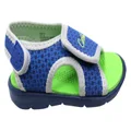 Grosby Chip Infant Toddler Junior Kids Comfortable Adjustable Sandals Navy/Lime 12 UK (Junior Kids)