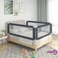 vidaXL Toddler Safety Bed Rail Dark Grey 150x25 cm Fabric
