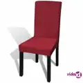 vidaXL 6 pcs Bordeaux Straight Stretchable Chair Cover