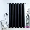 vidaXL Blackout Curtain with Metal Rings Black 290x245 cm