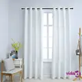 vidaXL Blackout Curtains with Metal Rings 2 pcs Off White 140x245 cm