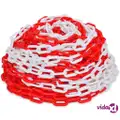 vidaXL 30 m Plastic Warning Chain Red and White