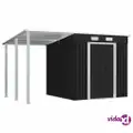 vidaXL Garden Shed with Extended Roof Anthracite 346x193x181 cm Steel