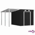 vidaXL Garden Shed with Extended Roof Anthracite 346x236x181 cm Steel