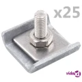 vidaXL Grid Mat Connector 25 Sets Silver
