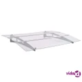vidaXL Door Canopy Silver and Transparent 120x90 cm Polycarbonate