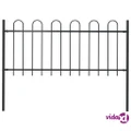 vidaXL Garden Fence with Hoop Top Steel 1.7x1 m Black