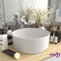 vidaXL Luxury Wash Basin Round Matt White 40x15 cm Ceramic