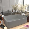 vidaXL Luxury Wash Basin Matt Light Grey 41x30x12 cm Ceramic
