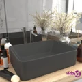 vidaXL Luxury Wash Basin Matt Dark Grey 41x30x12 cm Ceramic