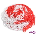 vidaXL Warning Chain Red and White 30 m Ø8 mm Plastic