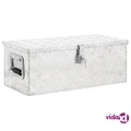 vidaXL Storage Box Silver 70x31x27 cm Aluminium