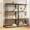 vidaXL 4-Layer Shelves 2 pcs Anthracite Steel and Engineered Wood