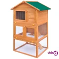 vidaXL Outdoor Rabbit Hutch Small Animal House Pet Cage 3 Layers Wood