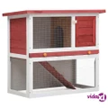 vidaXL Outdoor Rabbit Hutch 1 Door Red Wood