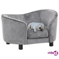 vidaXL Dog Sofa Grey 69x49x40 cm Plush